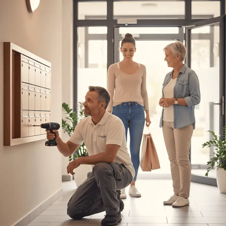 Hausmeisterservice repariert Briefkastentüre